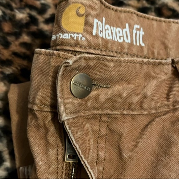 Carhartt Brown Relaxed Fit Double Knees Work Distressed Pants - Picture 11 of 13